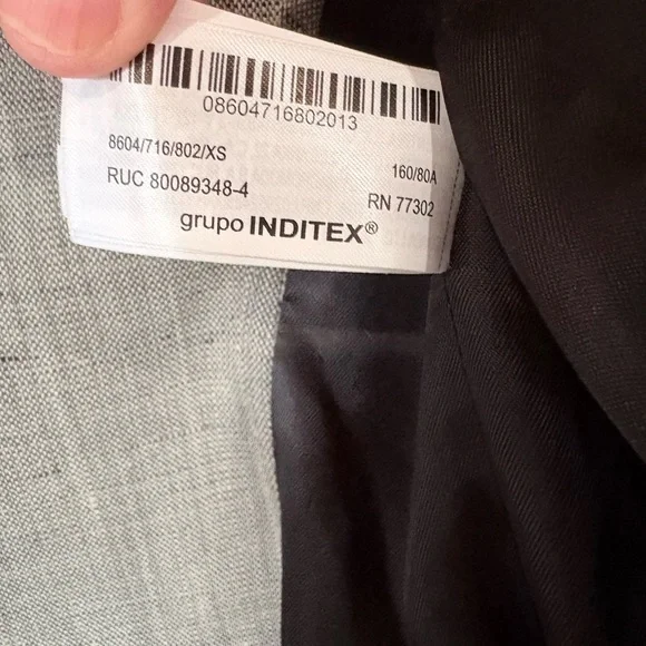 Zara Tailored Gray Blazer EUC Structured Fit Size XS - Picture 8 of 13